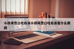 小孩突然口吐白沫小孩突然口吐白沫是什么原因